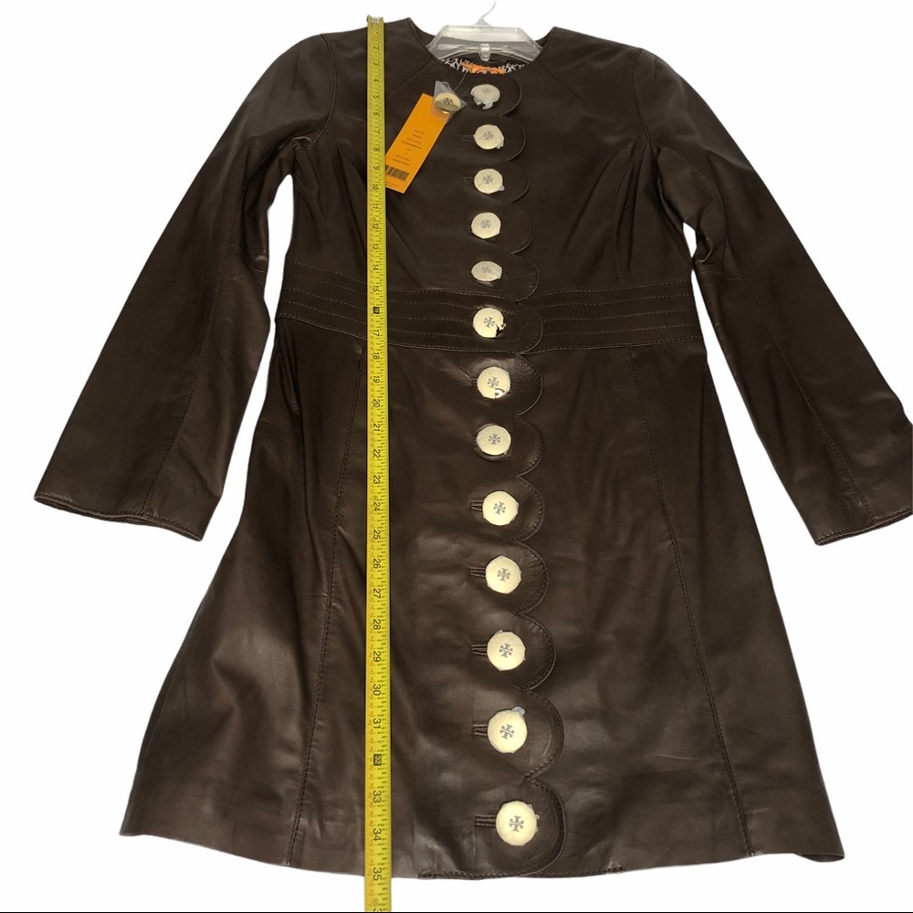 LAST DAY FINAL PRICE Tory Burch Cordelia Leather Jacket/Dress Brown 4 - Picture 9 of 14